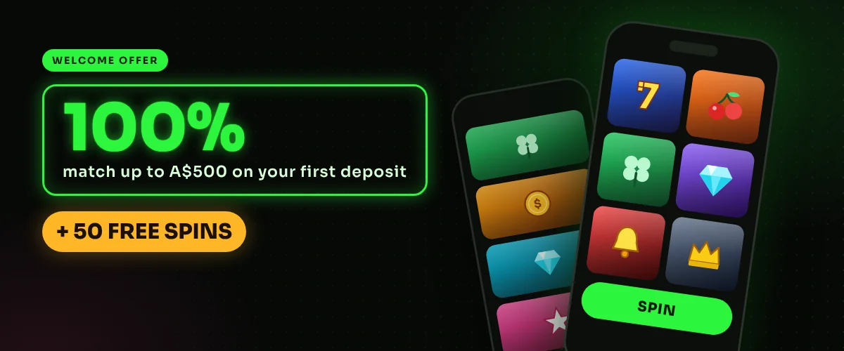 The Pokies 119 welcome offer: 100% match up to A$500 on the first deposit plus 50 free spins, playable on mobile